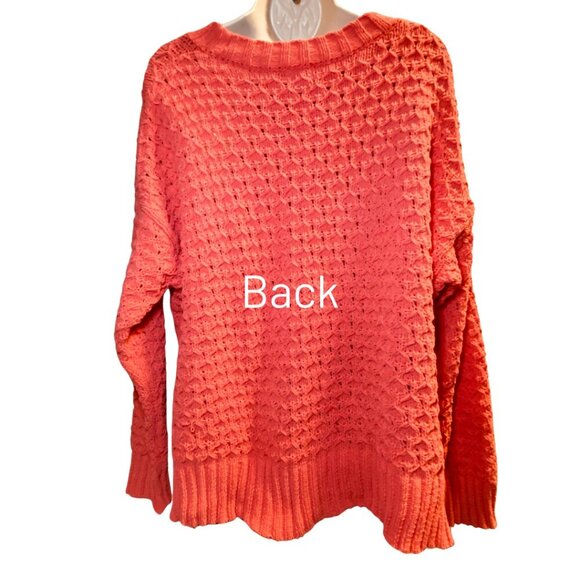 A New Day Coral Knit Crewneck Sweater – Size Large - Picture 5 of 14